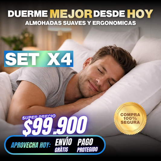 Set x4 Almohadas Hoteleras Premium La sensación de dormir en un hotel 5 estrellas