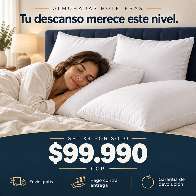 Set x4 Almohadas Hoteleras Premium La sensación de dormir en un hotel 5 estrellas